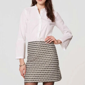 Loft Diamond Jacquard Mini Shift Skirt Size 2 Petite Holiday Office Party
